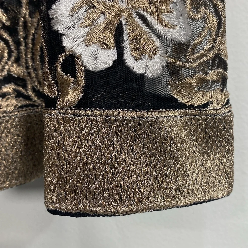Soft Surroundings Embroidered Skirt Fairy Goth Gold‎ Romantic